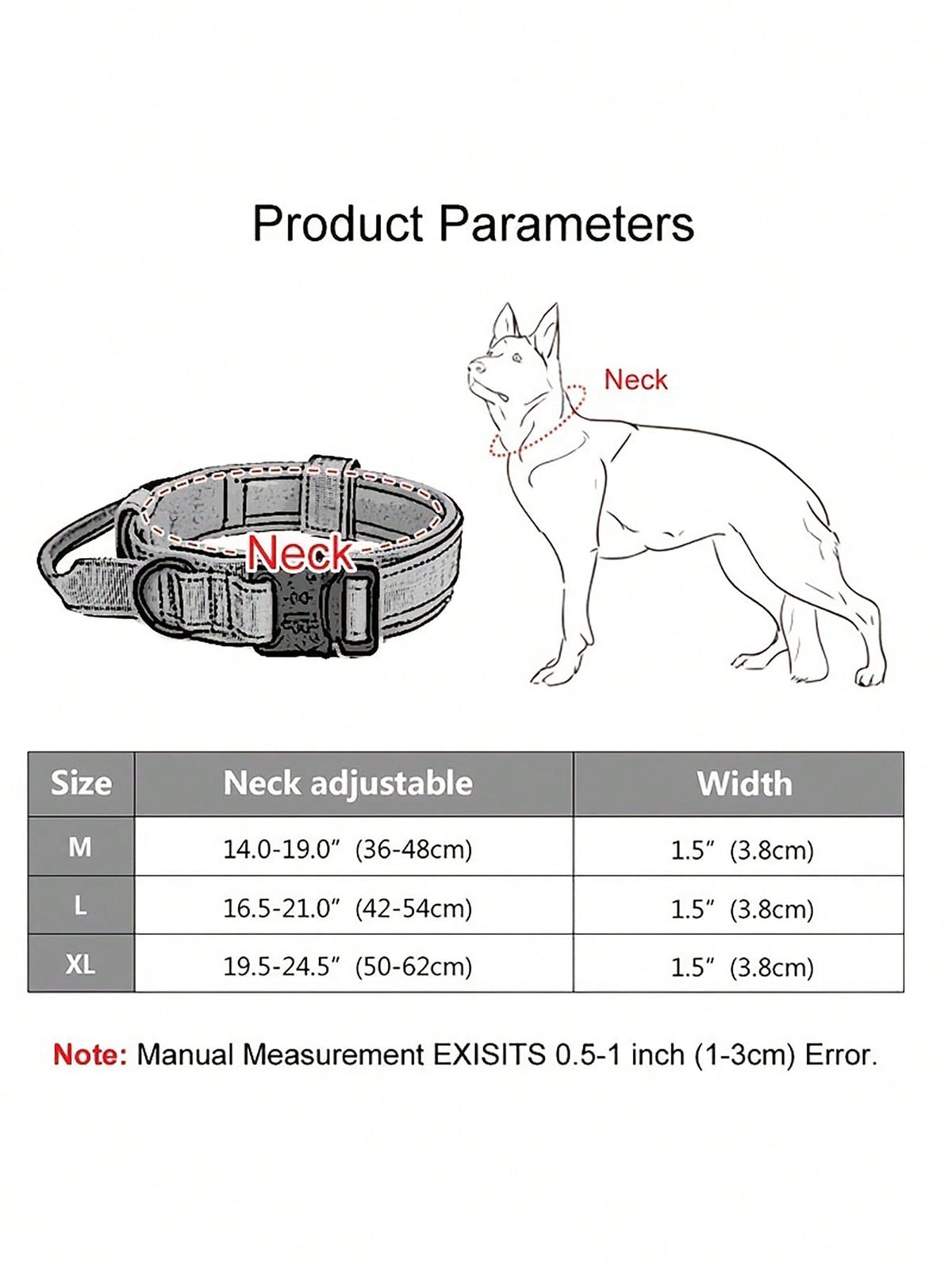 Tactical Dog Collar With Handle - Heavy Duty Collar For Medium And Large Dogs - Provides Ultimate Control And Comfort